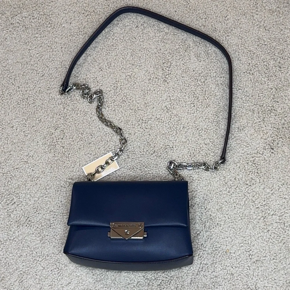 NWT Michael Kors Cece Small Crossbody Shoulder Bag Purse Navy Blue